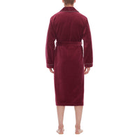Refinery Velour Shawl Robe With Braid Trim