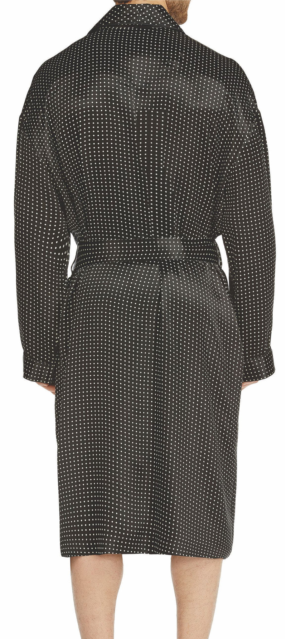 Polka Dot Silk Charmeuse Shawl Robe