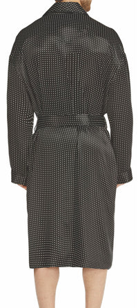 Polka Dot Silk Charmeuse Shawl Robe