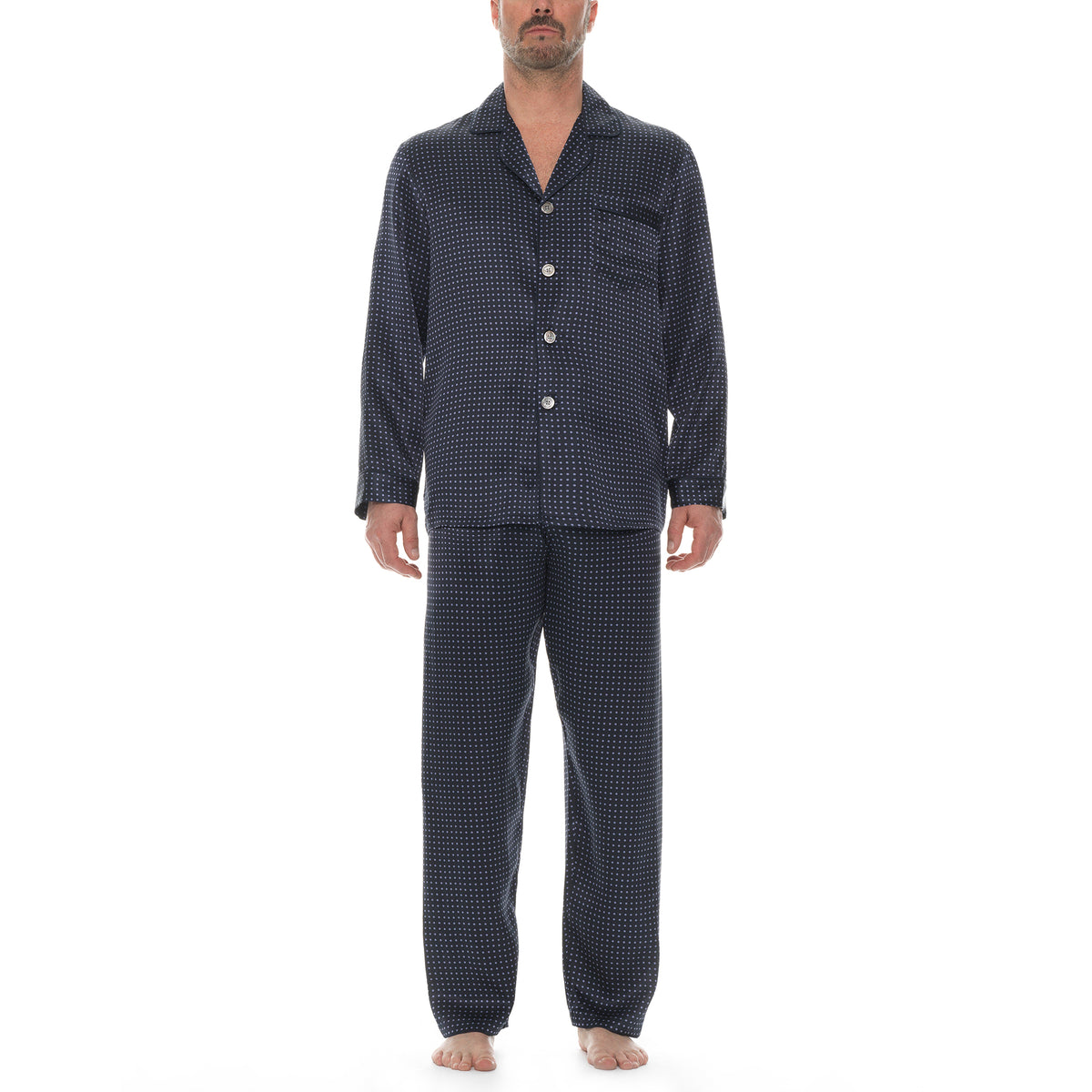 Polka Dot Silk Charmeuse L/S Pajama