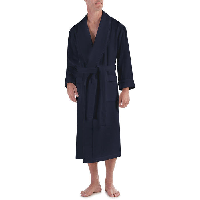 Cotton Waffle-Terry Shawl Robe