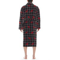 Bata de forro polar de felpa a cuadros