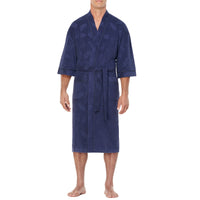 Palm Jacquard Cotton Knit Kimono Robe
