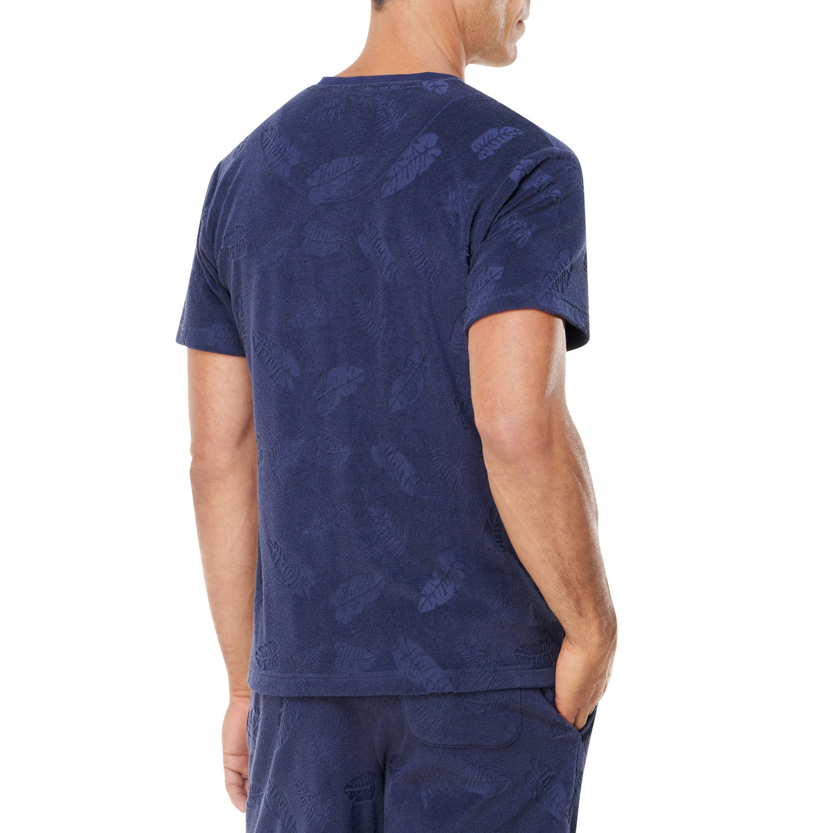 Palm Jacquard Cotton Knit V-Neck