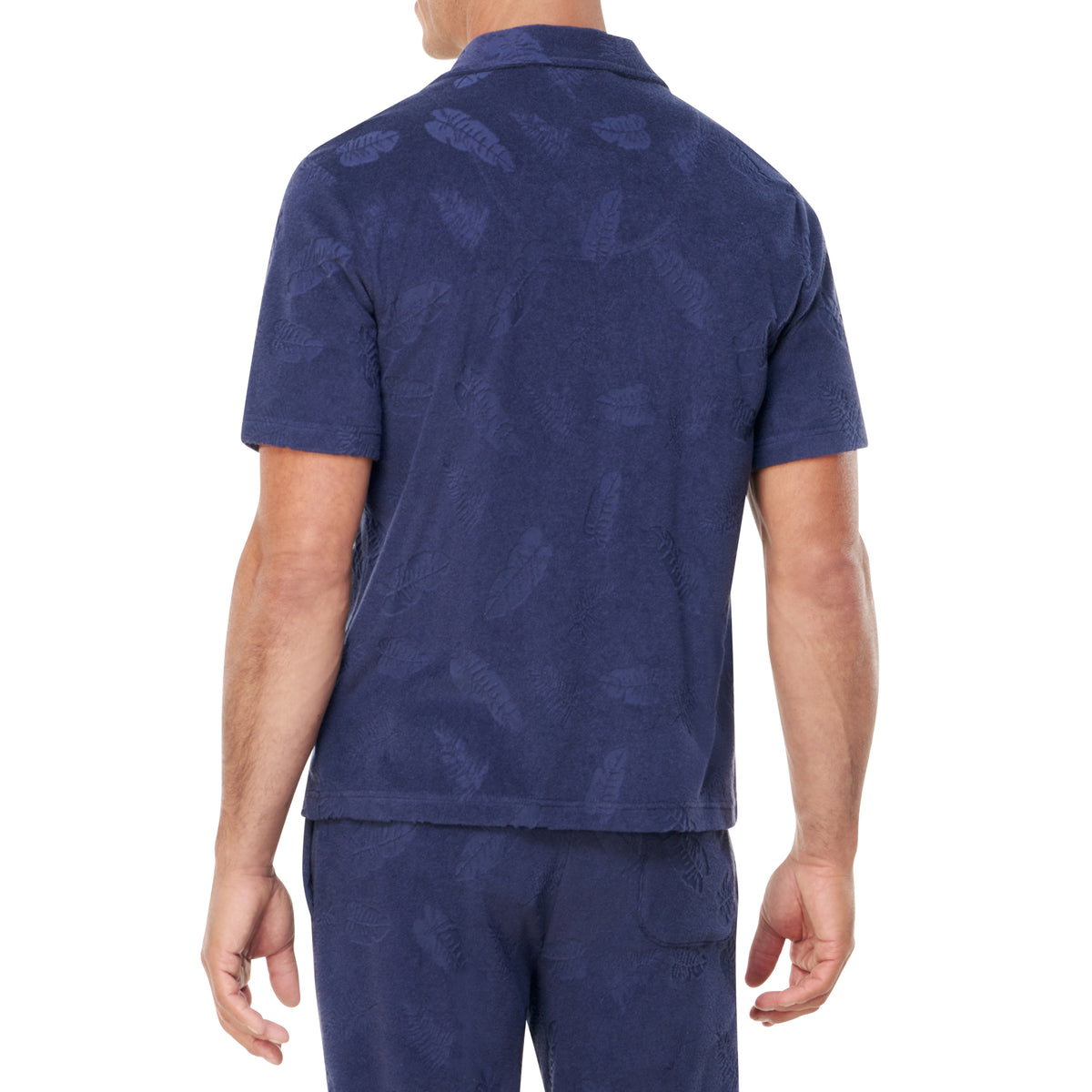 Palm Jacquard Cotton Knit Camp Shirt