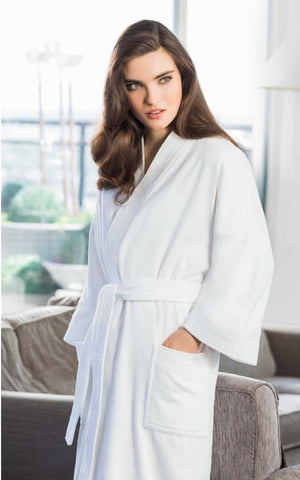 Strathcona Peached Lined Microfiber Shawl Robe