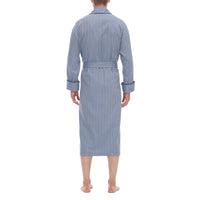 Blue Lines Woven Shawl Robe 50 Inch