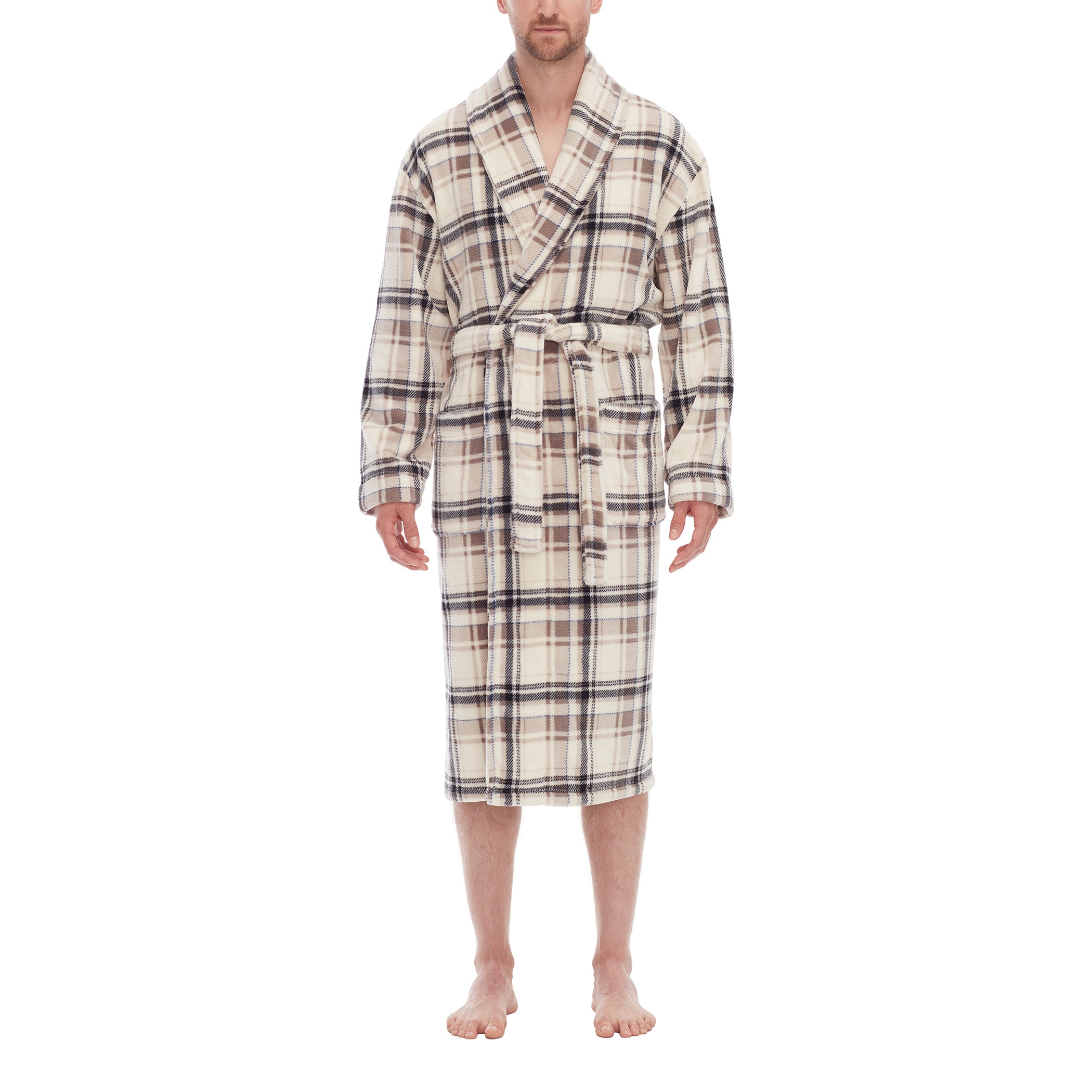 Plaid Plush Fleece Robe – Majestic International