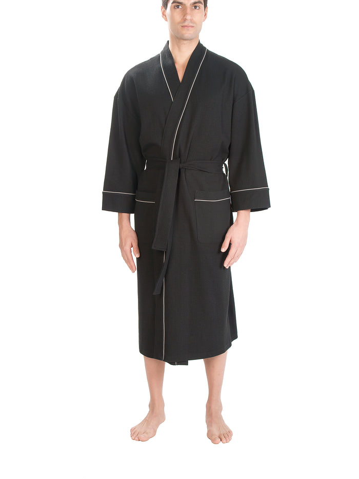 Knit Waffle Kimono Robe