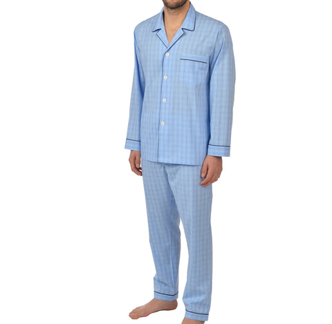 Big And Tall Cotton Long Sleeve Pajama In Blue
