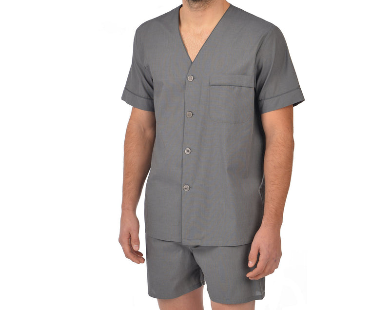 Pijama Shorty De Algodón En Color Carbón