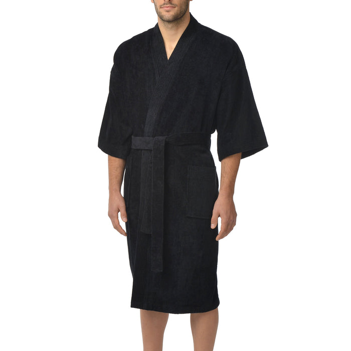 Bata tipo kimono de terciopelo de rizo liso