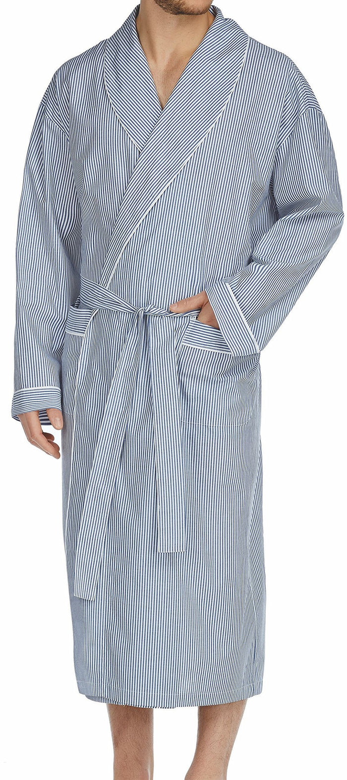 Robe châle tissée cobalt