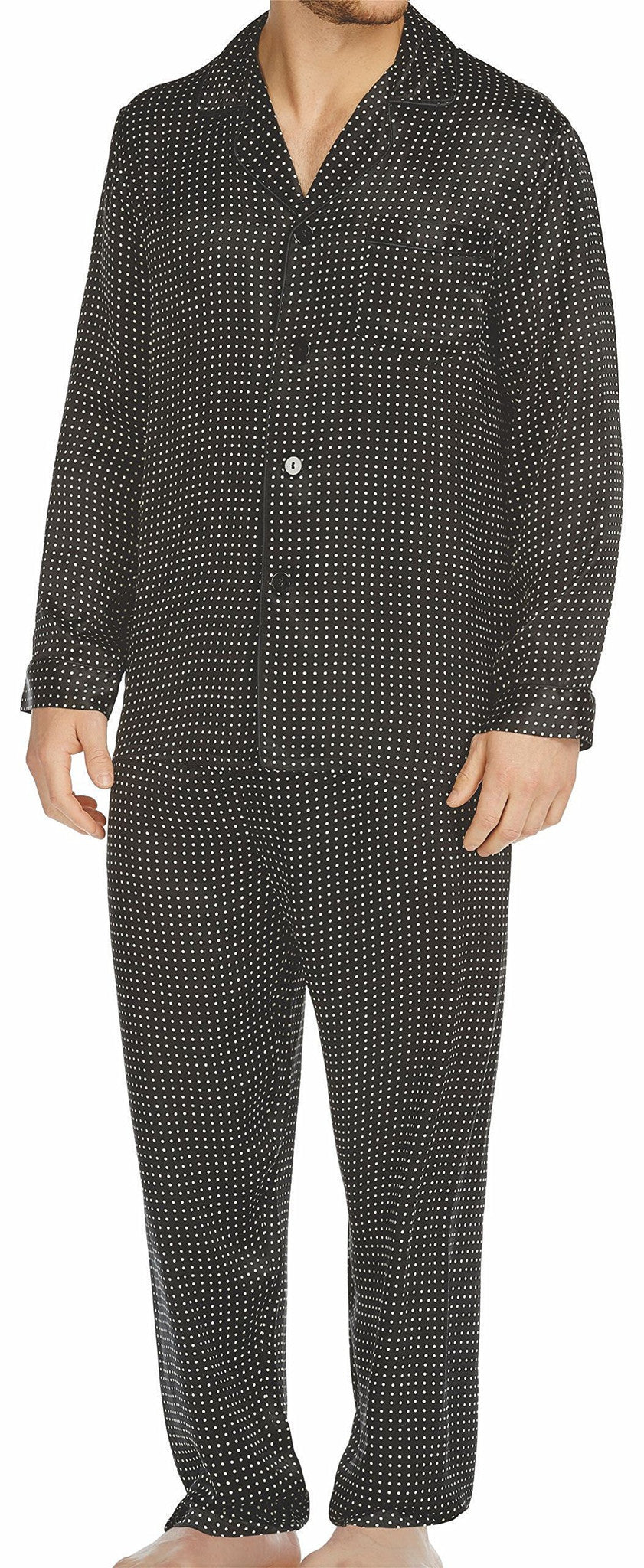 Polka Dot Silk Charmeuse L/S Pajama